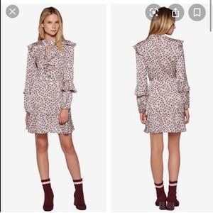 Avec Les Filles Pink Leopard Ruffle Dress